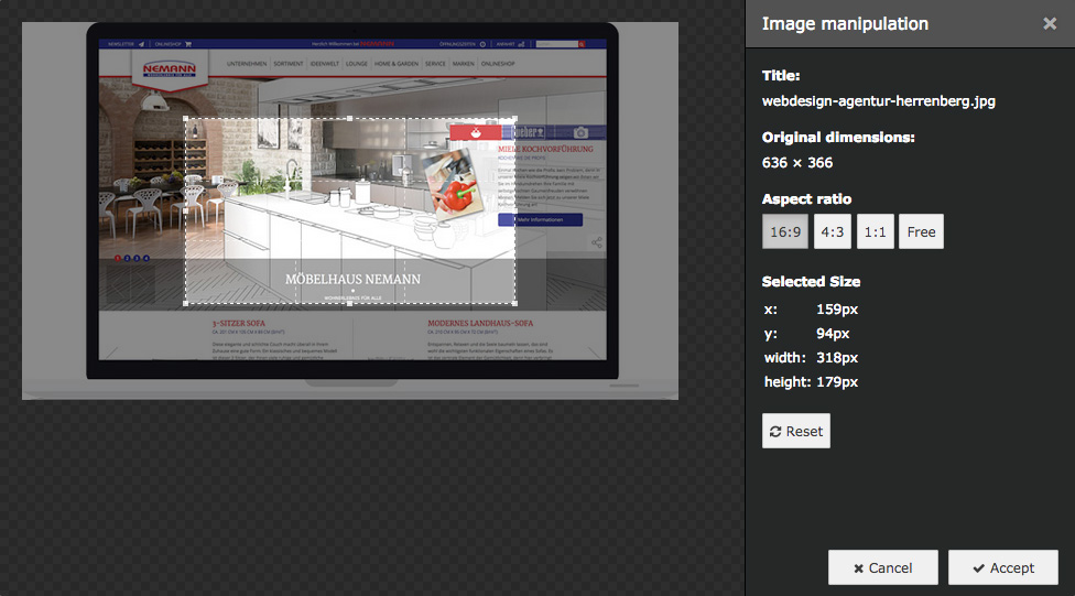 TYPO3 Image Cropping