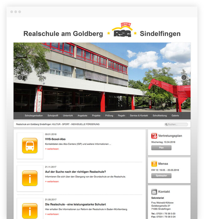 TYPO3 Upgrade für Realschule in Sindelfingen