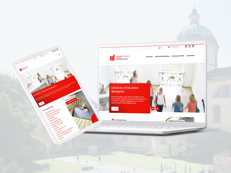 Mockup Design einer modernen Website für Hochschule