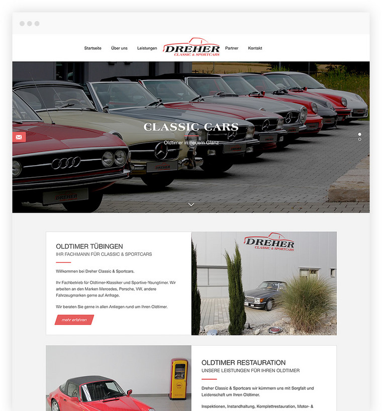 Modernes Webdesign für Oldtimer Werkstatt