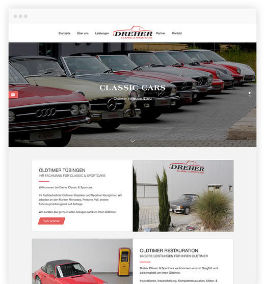 Modernes Webdesign für Oldtimer Werkstatt