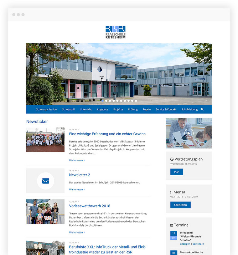 TYPO3 Website mit News und Terminen