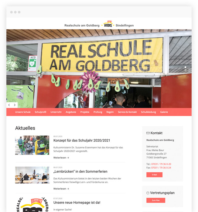 Moderner TYPO3 Relaunch für Realschule