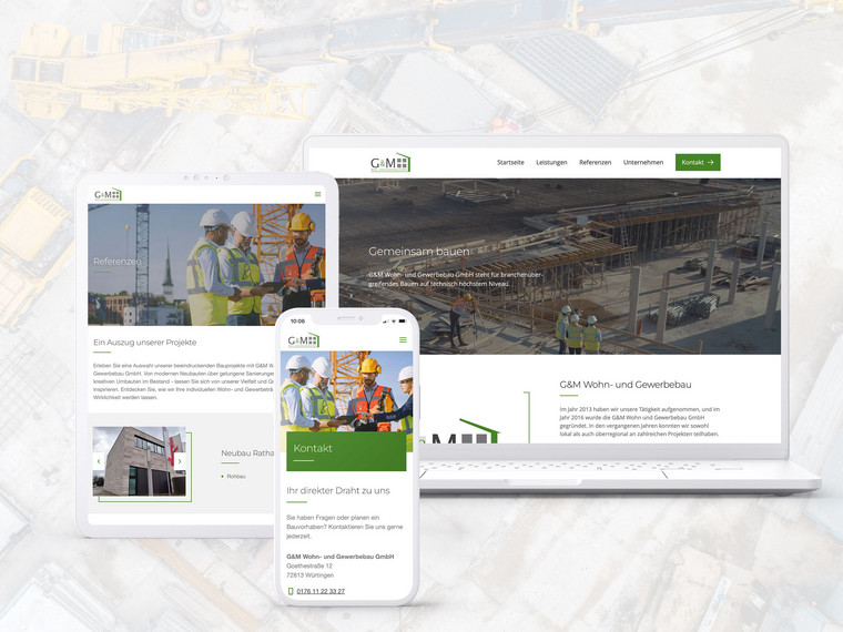 Webdesign optimiert für Smartphones, Tablets und Desktop