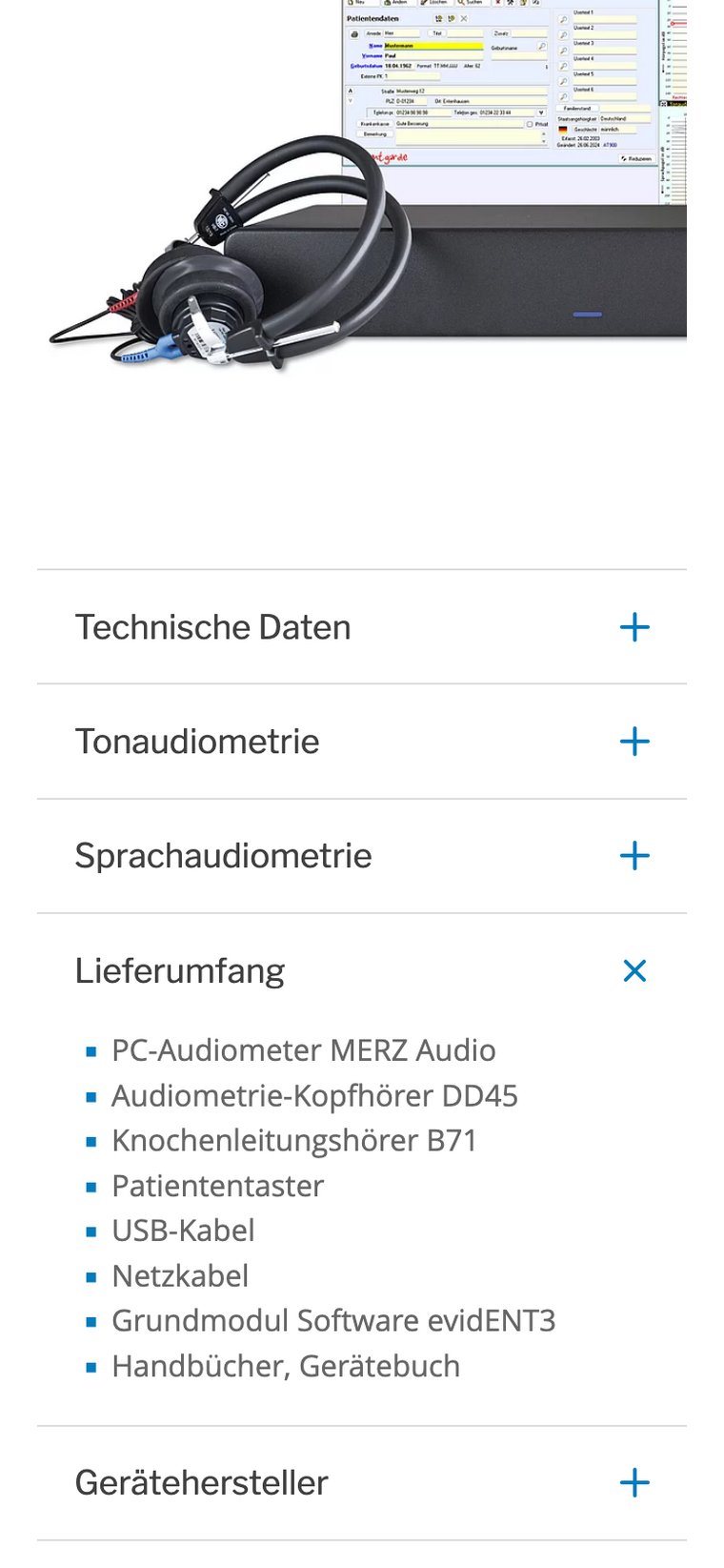 Screenshot Accordionmodul