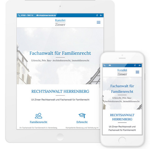 TYPO3 Website mit Optimierung auf mobile Endgeräte