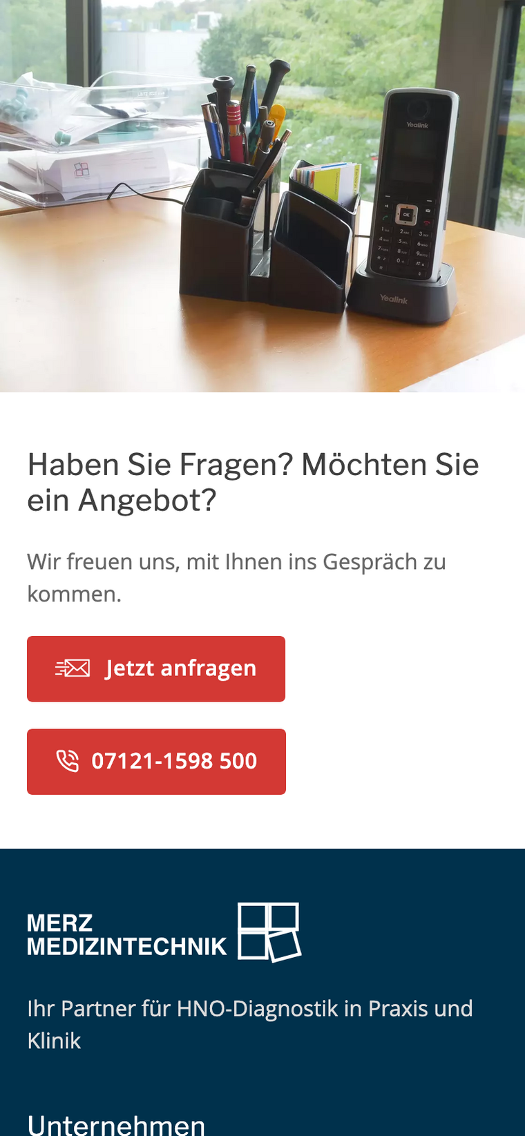 Screenshot CTA-Modul