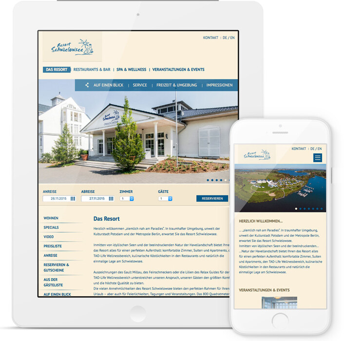 TYPO3 Responsive Webdesign für Resort