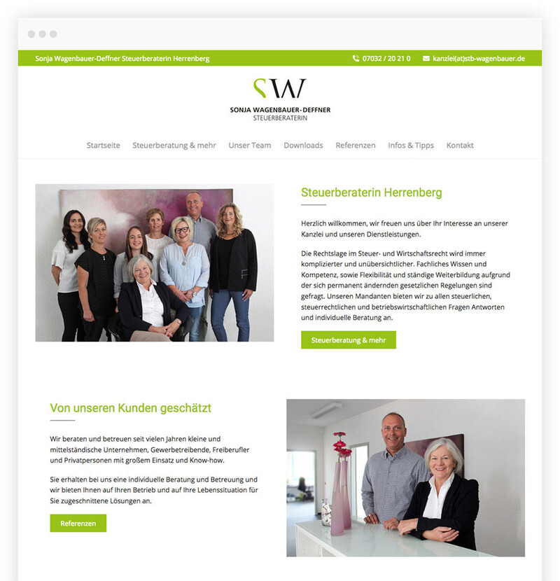 TYPO3 Website im Flat Design für Steuerberaterin