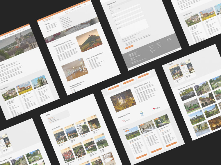 Moders Screendesign für Website der Bildungshäuser