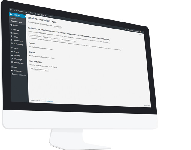 WordPress Updates mit dem Wartungspaket von T3 Premium erhalten