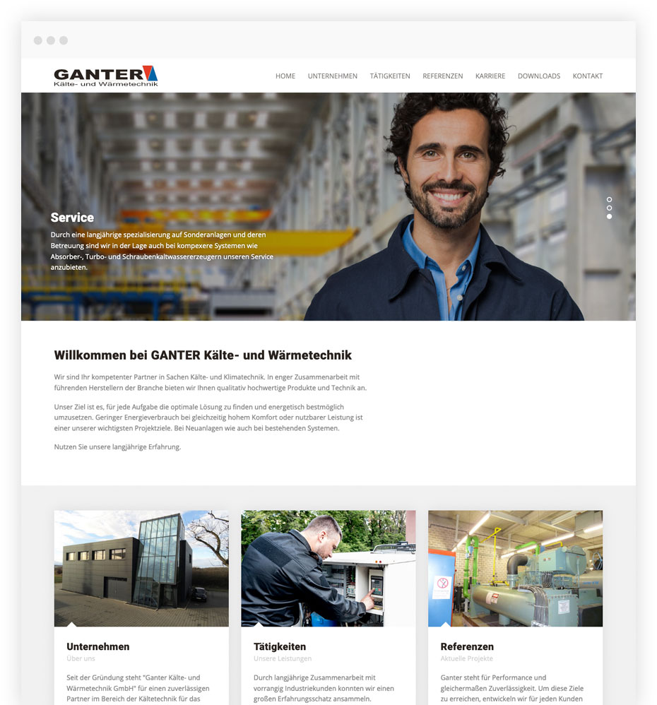 Minimalistisches und cleanes TYPO3 Webdesign