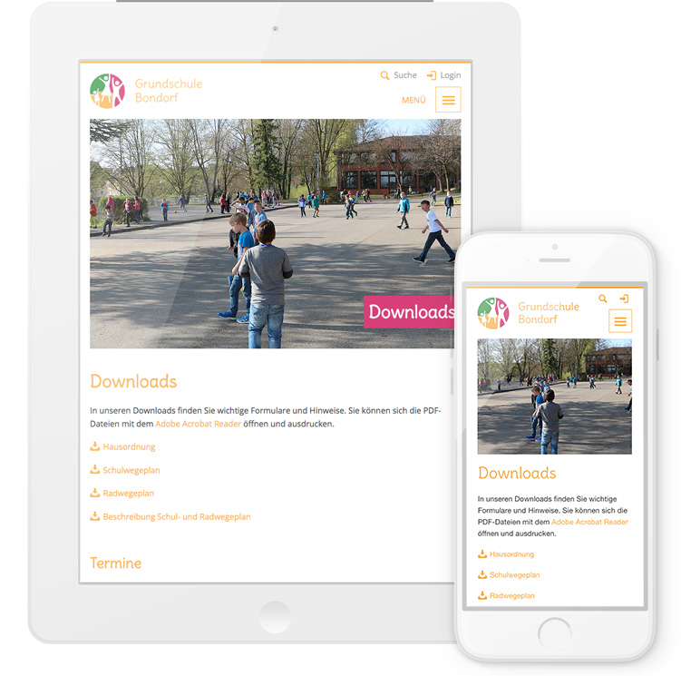 Responsive TYPO3 Website optimiert für Smartphones und Tablets
