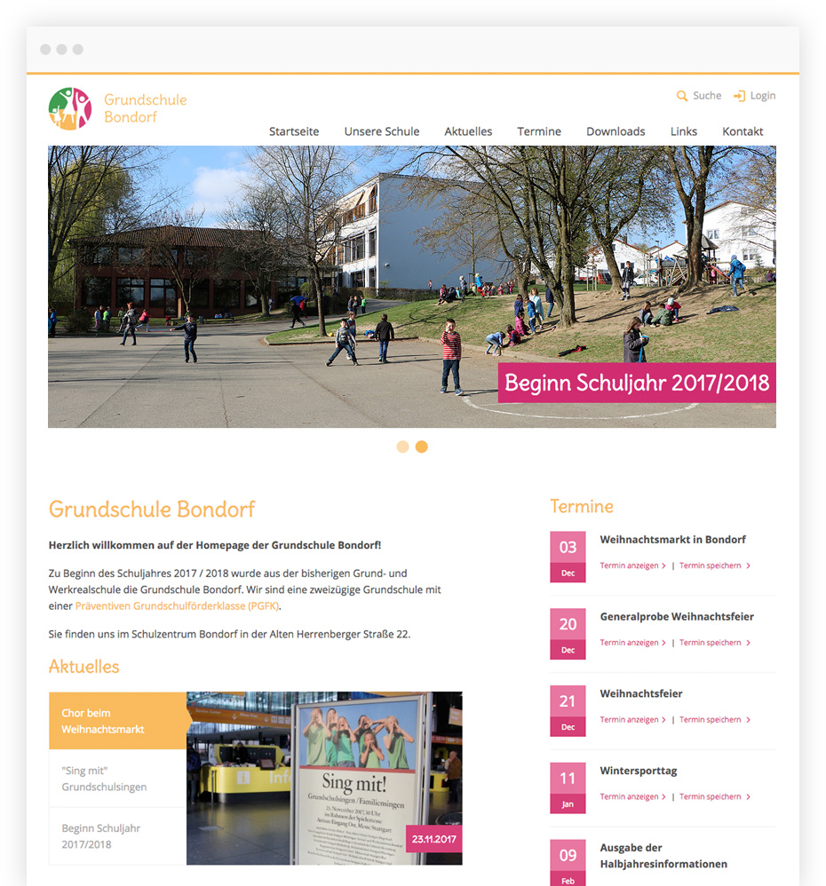 TYPO3 Relaunch für Grundschule