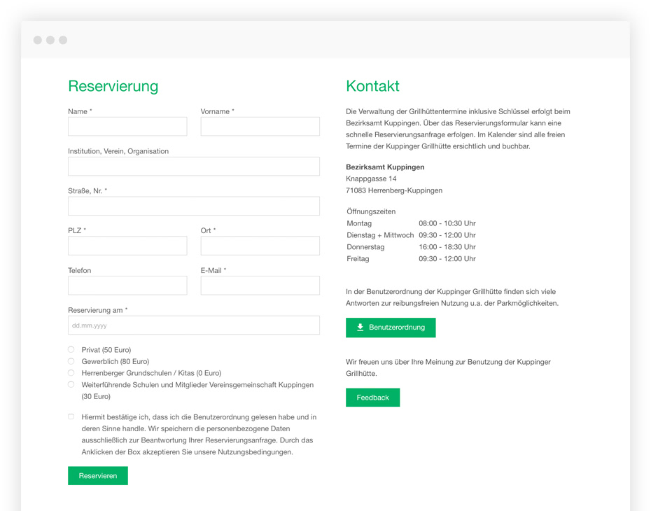 TYPO3 Buchungsformular mit Datepicker
