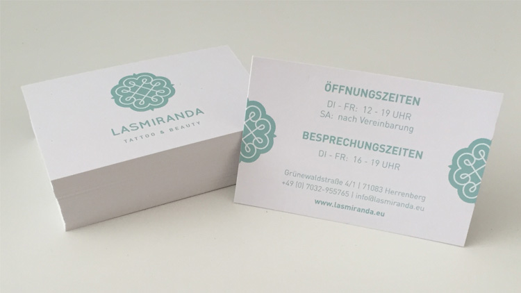 Visitenkarten für Tattoo und Beauty Studio