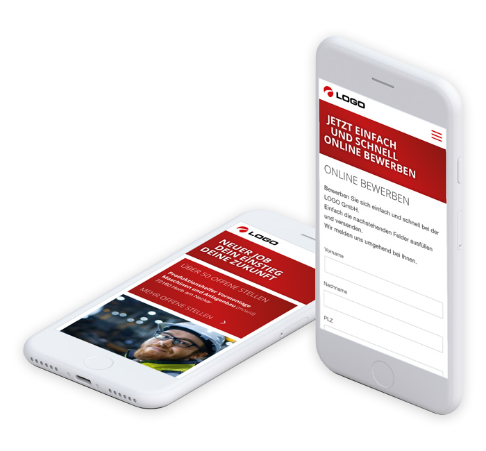 Responsives TYPO3 Bewerbungsformular auf mobilen Endgeräten
