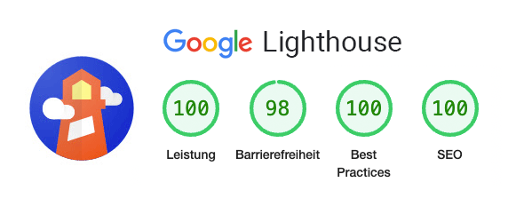 Google Performance Bewertung für Website