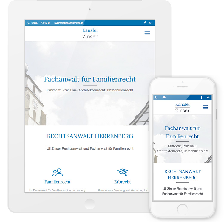 TYPO3 Website mit Optimierung auf mobile Endgeräte